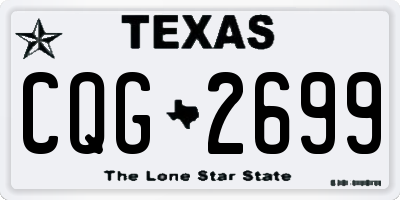 TX license plate CQG2699