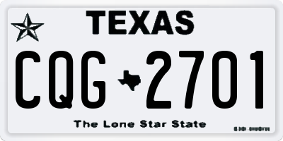 TX license plate CQG2701