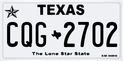 TX license plate CQG2702