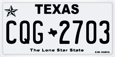 TX license plate CQG2703
