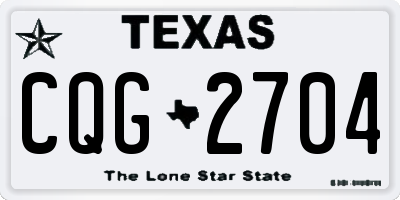 TX license plate CQG2704