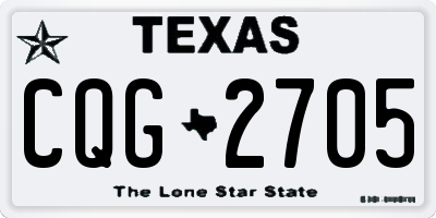 TX license plate CQG2705