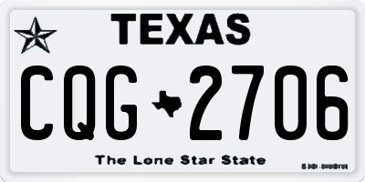 TX license plate CQG2706