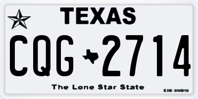 TX license plate CQG2714