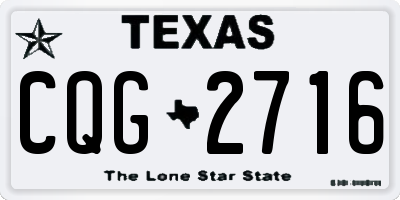 TX license plate CQG2716