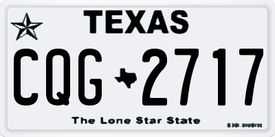 TX license plate CQG2717