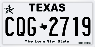 TX license plate CQG2719