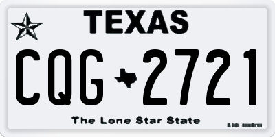 TX license plate CQG2721