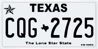TX license plate CQG2725