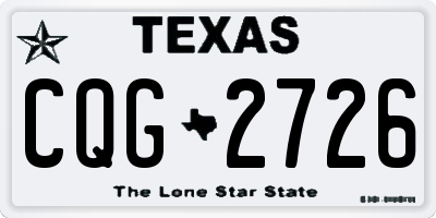 TX license plate CQG2726