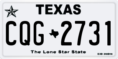 TX license plate CQG2731