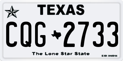 TX license plate CQG2733