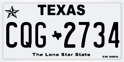 TX license plate CQG2734