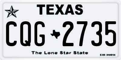 TX license plate CQG2735