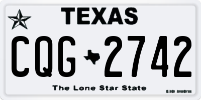 TX license plate CQG2742