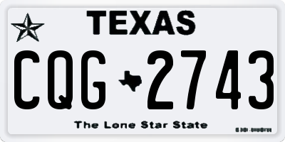 TX license plate CQG2743