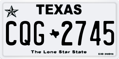 TX license plate CQG2745
