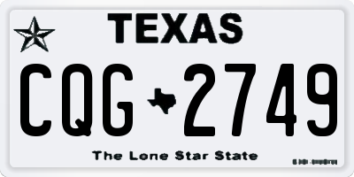 TX license plate CQG2749