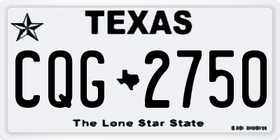 TX license plate CQG2750