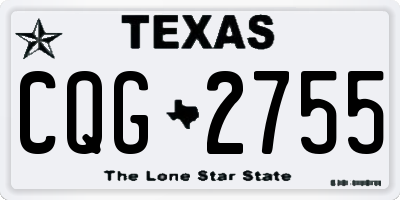 TX license plate CQG2755