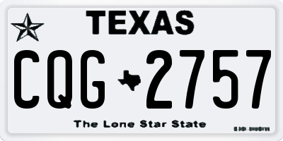 TX license plate CQG2757