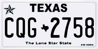 TX license plate CQG2758