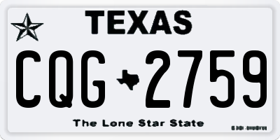 TX license plate CQG2759