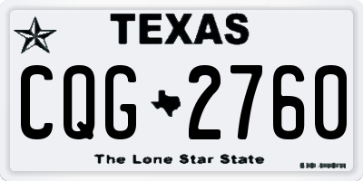TX license plate CQG2760