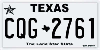 TX license plate CQG2761