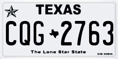 TX license plate CQG2763