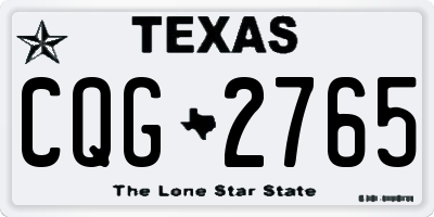 TX license plate CQG2765