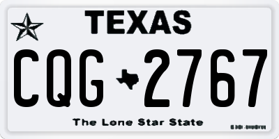 TX license plate CQG2767
