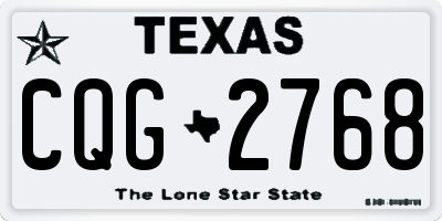 TX license plate CQG2768