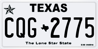 TX license plate CQG2775