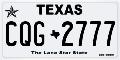 TX license plate CQG2777