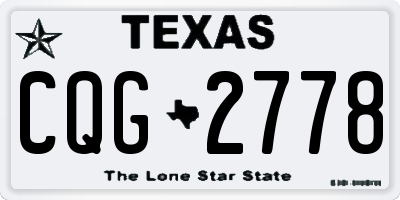 TX license plate CQG2778