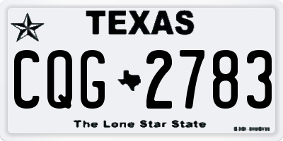 TX license plate CQG2783