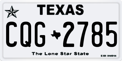 TX license plate CQG2785