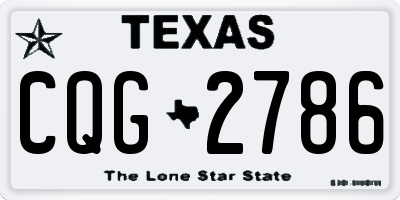 TX license plate CQG2786