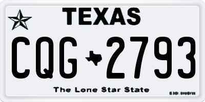 TX license plate CQG2793
