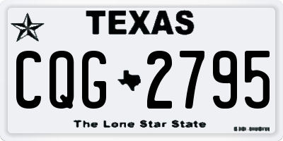 TX license plate CQG2795