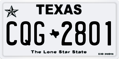 TX license plate CQG2801