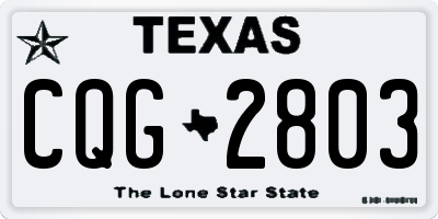 TX license plate CQG2803