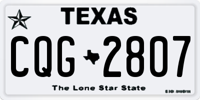 TX license plate CQG2807