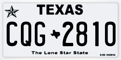 TX license plate CQG2810