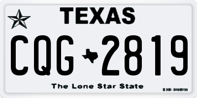 TX license plate CQG2819