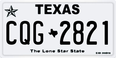 TX license plate CQG2821