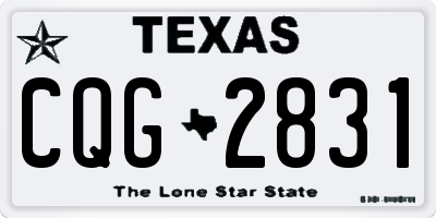 TX license plate CQG2831