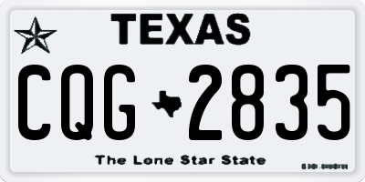 TX license plate CQG2835