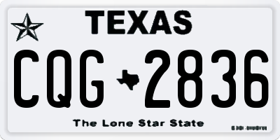 TX license plate CQG2836